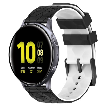 20mm Football Pattern Two-Color Silicone Watch Band, For Samsung  Galaxy Watch 4 Classic 46mm, For Samsung Galaxy Watch Active 2 40mm