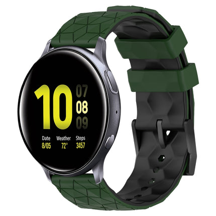 20mm Football Pattern Two-Color Silicone Watch Band, For Samsung  Galaxy Watch 4 Classic 46mm, For Samsung Galaxy Watch Active 2 40mm