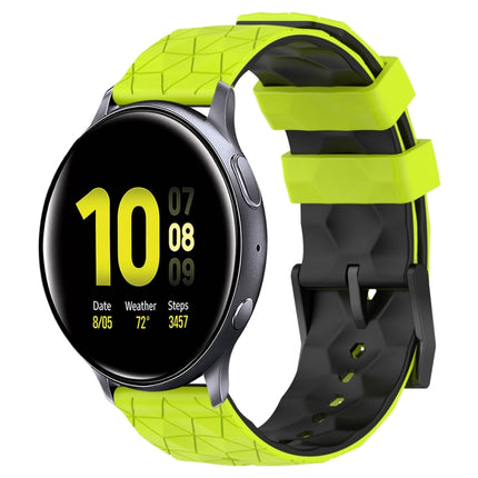 20mm Football Pattern Two-Color Silicone Watch Band, For Samsung  Galaxy Watch 4 Classic 46mm, For Samsung Galaxy Watch Active 2 40mm