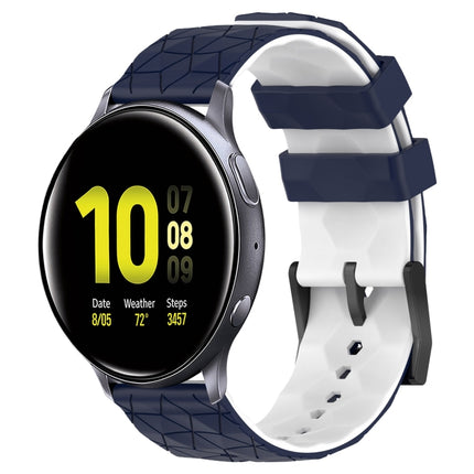 20mm Football Pattern Two-Color Silicone Watch Band, For Samsung  Galaxy Watch 4 Classic 46mm, For Samsung Galaxy Watch Active 2 40mm
