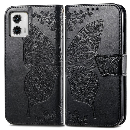 Butterfly Love Flower Embossed Flip Leather Phone Case, For Motorola Moto G73, For Motorola Moto G23, For Motorola Moto E13