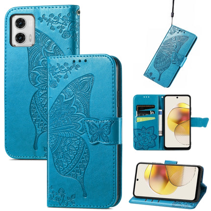 Butterfly Love Flower Embossed Flip Leather Phone Case, For Motorola Moto G73, For Motorola Moto G23, For Motorola Moto E13