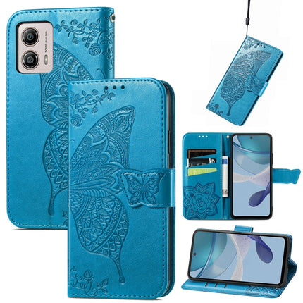 Butterfly Love Flower Embossed Flip Leather Phone Case, For Motorola Moto G73, For Motorola Moto G23, For Motorola Moto E13