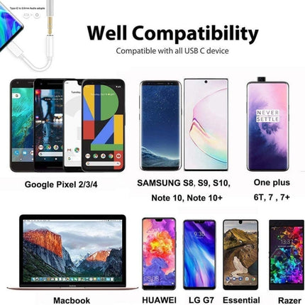 Type C to 3.5mm Female Headphone Jack Adapter for Samsung Galaxy S22 S22+ S21 S21+ S20 S20+ Ultra Note 20 Note 10 Plus S10 Plus S10e S9+ S8 Plus