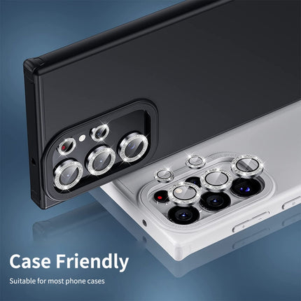 For Samsung Galaxy S23 Ultra 5G ENKAY 9H Rear Camera Lens Glitter Aluminium Alloy Ring Tempered Glass Film, For Samsung Galaxy S23 Ultra 5G