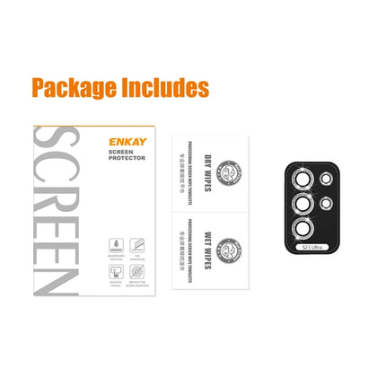 For Samsung Galaxy S23 Ultra 5G ENKAY 9H Rear Camera Lens Glitter Aluminium Alloy Ring Tempered Glass Film, For Samsung Galaxy S23 Ultra 5G