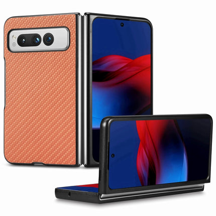Carbon Fiber Texture Leather Back Cover Phone Case, For Honor Magic Vs, For OPPO Find N2 Flip, For OPPO Find N2, For Google Pixel Fold