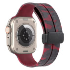 For Apple Watch Ultra 49mm / Camouflage Burgundy