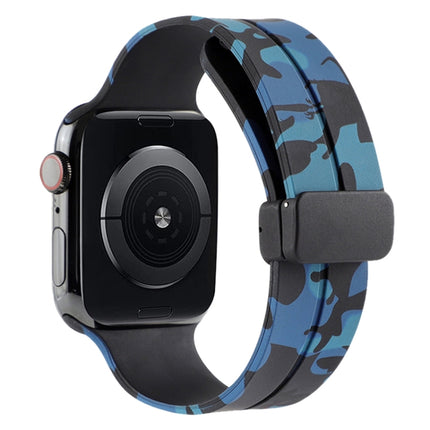 Magnetic Clasp Camouflage Silicone Watch Band, For Apple Watch Ultra 49mm, For Apple Watch Series 8&7 45mm
