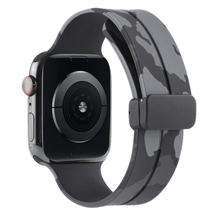 Magnetic Clasp Camouflage Silicone Watch Band, For Apple Watch Ultra 49mm, For Apple Watch Series 8&7 45mm