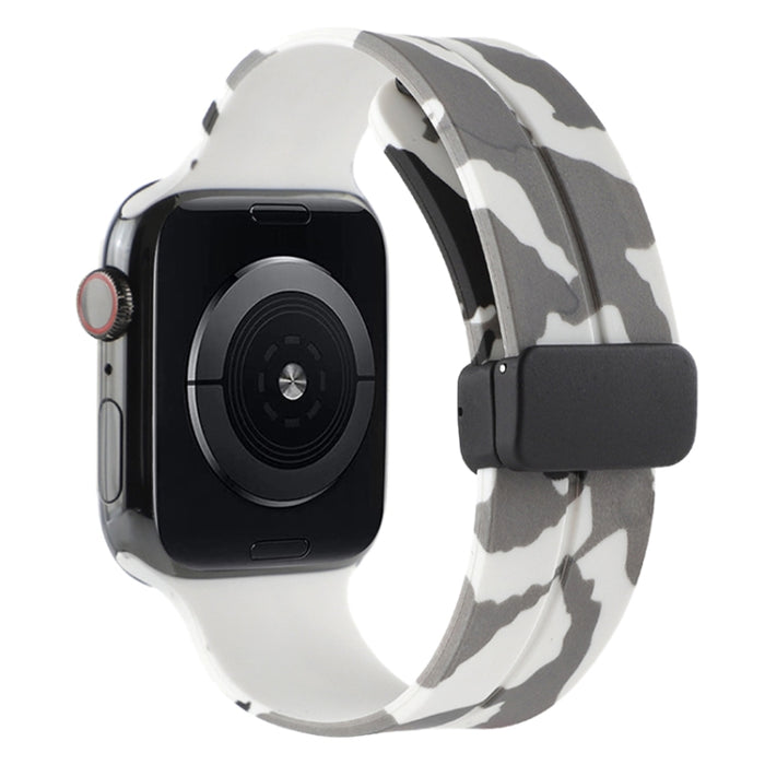 Magnetic Clasp Camouflage Silicone Watch Band, For Apple Watch Series 8&7 41mm