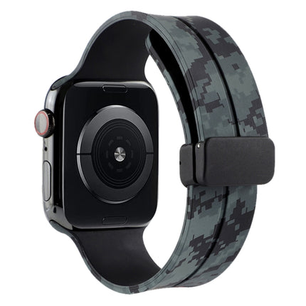 Magnetic Clasp Camouflage Silicone Watch Band, For Apple Watch Series 8&7 41mm