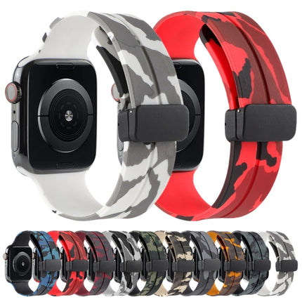 Magnetic Clasp Camouflage Silicone Watch Band, For Apple Watch Series 8&7 41mm