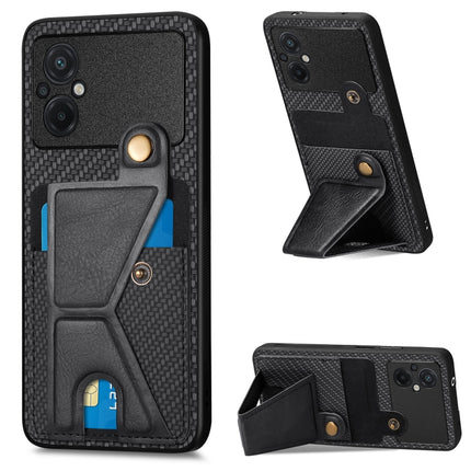 Carbon Fiber Wallet Flip Card Holder Phone Case, For OPPO A57 4G, For OPPO Reno9, For OPPO Reno9 Pro+, For Xiaomi Poco M5 4G