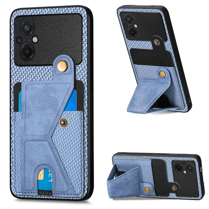 Carbon Fiber Wallet Flip Card Holder Phone Case, For OPPO A57 4G, For OPPO Reno9, For OPPO Reno9 Pro+, For Xiaomi Poco M5 4G