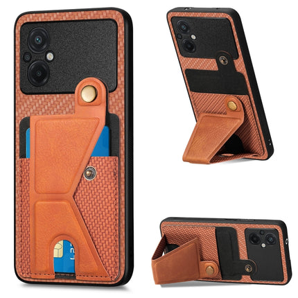 Carbon Fiber Wallet Flip Card Holder Phone Case, For OPPO A57 4G, For OPPO Reno9, For OPPO Reno9 Pro+, For Xiaomi Poco M5 4G
