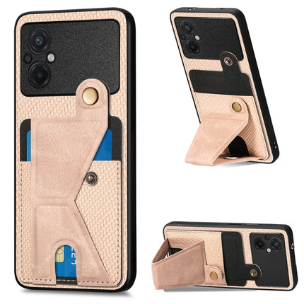 Carbon Fiber Wallet Flip Card Holder Phone Case, For OPPO A57 4G, For OPPO Reno9, For OPPO Reno9 Pro+, For Xiaomi Poco M5 4G