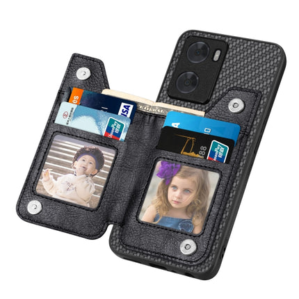 Carbon Ffiber Flip Zipper Wallet Phone Case, For OPPO A57 4G, For OPPO Reno9, For OPPO Reno9 Pro+, For Xiaomi Poco M5 4G