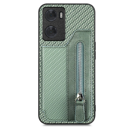 Carbon Ffiber Flip Zipper Wallet Phone Case, For OPPO A57 4G, For OPPO Reno9, For OPPO Reno9 Pro+, For Xiaomi Poco M5 4G