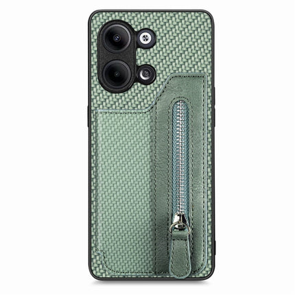 Carbon Ffiber Flip Zipper Wallet Phone Case, For OPPO A57 4G, For OPPO Reno9, For OPPO Reno9 Pro+, For Xiaomi Poco M5 4G