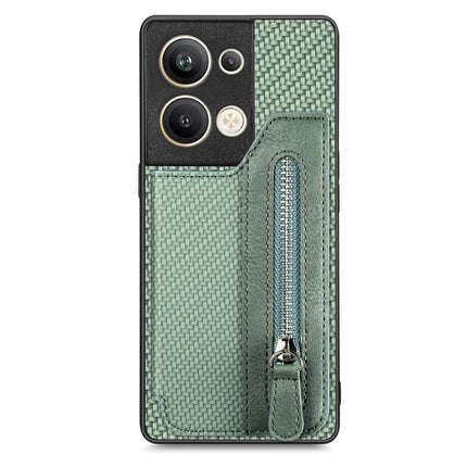 Carbon Ffiber Flip Zipper Wallet Phone Case, For OPPO A57 4G, For OPPO Reno9, For OPPO Reno9 Pro+, For Xiaomi Poco M5 4G