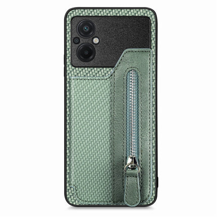 Carbon Ffiber Flip Zipper Wallet Phone Case, For OPPO A57 4G, For OPPO Reno9, For OPPO Reno9 Pro+, For Xiaomi Poco M5 4G
