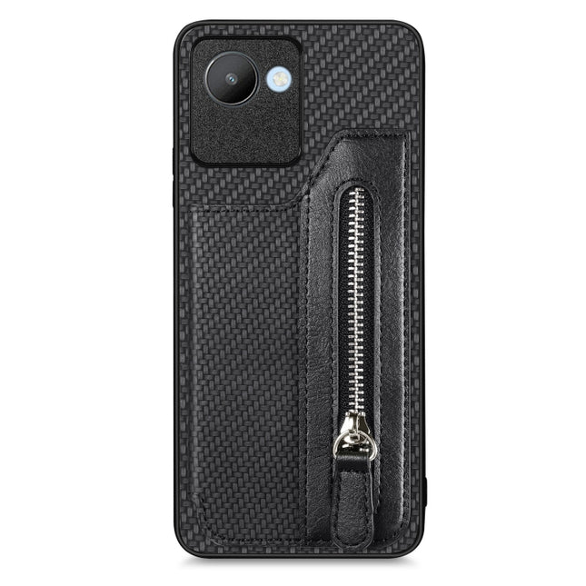 Carbon Ffiber Flip Zipper Wallet Phone Case, For Realme C30, For Xiaomi 13 Pro, For Xiaomi 13, For Google Pixel 7A