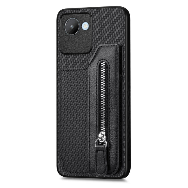 Carbon Ffiber Flip Zipper Wallet Phone Case, For Realme C30, For Xiaomi 13 Pro, For Xiaomi 13, For Google Pixel 7A