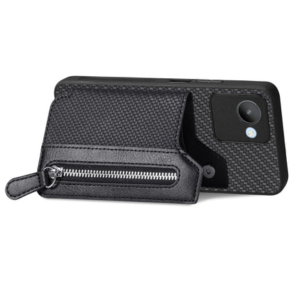 Carbon Ffiber Flip Zipper Wallet Phone Case, For Realme C30, For Xiaomi 13 Pro, For Xiaomi 13, For Google Pixel 7A