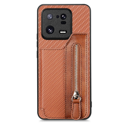 Carbon Ffiber Flip Zipper Wallet Phone Case, For Realme C30, For Xiaomi 13 Pro, For Xiaomi 13, For Google Pixel 7A