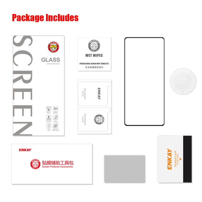 For Honor X9A / Magic5 Lite ENKAY 0.26mm 3D Hot Bending Tempered Glass Full Film with Lens Film, For Honor X9A / Magic5 Lite(1pc), For Honor X9A / Magic5 Lite(2pcs), For Honor X9A / Magic5 Lite(5pcs)