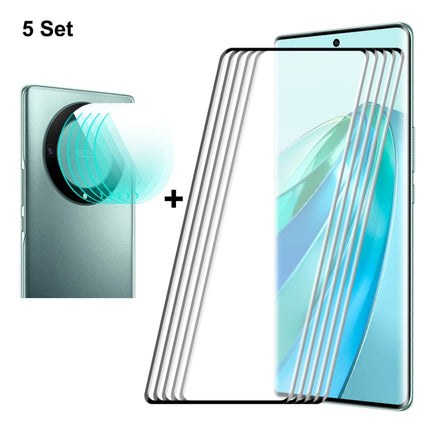 For Honor X9A / Magic5 Lite ENKAY 0.26mm 3D Hot Bending Tempered Glass Full Film with Lens Film, For Honor X9A / Magic5 Lite(1pc), For Honor X9A / Magic5 Lite(2pcs), For Honor X9A / Magic5 Lite(5pcs)