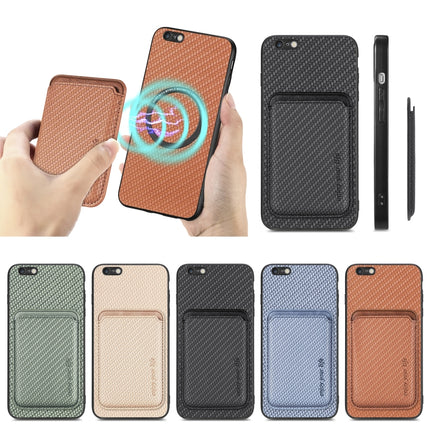 Carbon Fiber Leather Card Magsafe Magnetic Phone Case, For iPhone 6 Plus / 6S Plus, For iPhone 13, For iPhone 7 Plus / 8 Plus, For iPhone 11