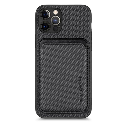 Carbon Fiber Leather Card Magsafe Magnetic Phone Case, For iPhone 12 Pro, For iPhone 12, For iPhone 13 Pro, For iPhone 6 / 6s
