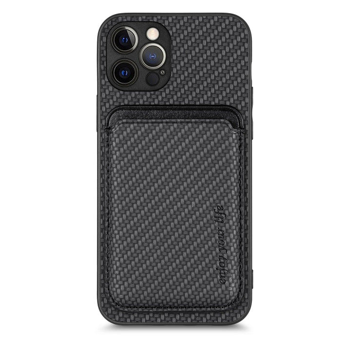 Carbon Fiber Leather Card Magsafe Magnetic Phone Case, For iPhone 12 Pro, For iPhone 12, For iPhone 13 Pro, For iPhone 6 / 6s