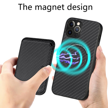 Carbon Fiber Leather Card Magsafe Magnetic Phone Case, For iPhone 12 Pro, For iPhone 12, For iPhone 13 Pro, For iPhone 6 / 6s