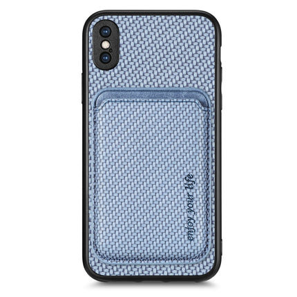 Carbon Fiber Leather Card Magsafe Magnetic Phone Case, For iPhone SE 2022 / 2020 /  7 / 8, For iPhone X / XS, For iPhone  XR, For iPhone XS Max