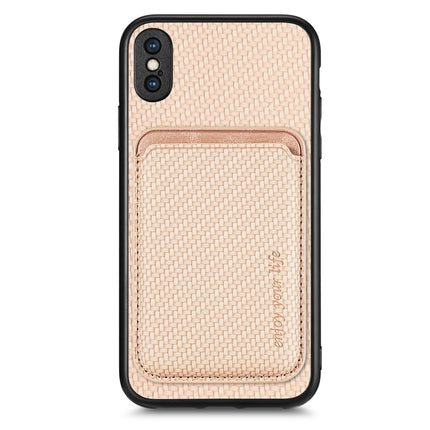 Carbon Fiber Leather Card Magsafe Magnetic Phone Case, For iPhone SE 2022 / 2020 /  7 / 8, For iPhone X / XS, For iPhone  XR, For iPhone XS Max