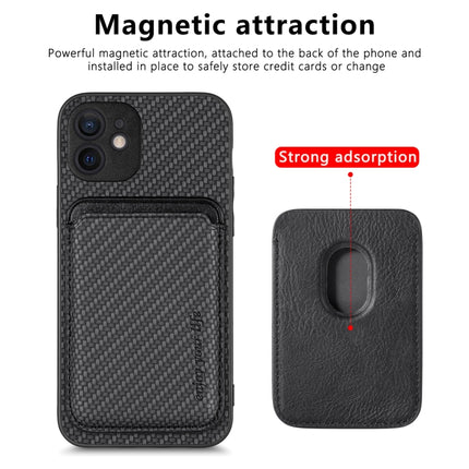 Carbon Fiber Leather Card Magsafe Magnetic Phone Case, For iPhone 11 Pro Max, For iPhone 12 mini, For iPhone 13 mini, For iPhone 13 Pro Max