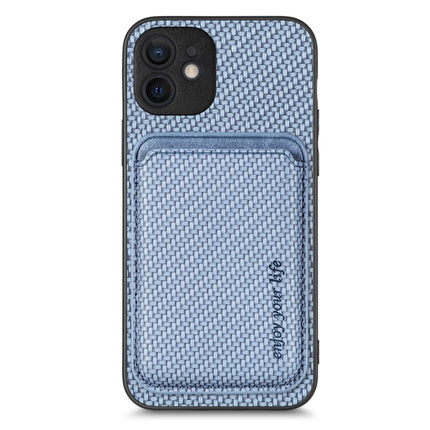 Carbon Fiber Leather Card Magsafe Magnetic Phone Case, For iPhone 11 Pro Max, For iPhone 12 mini, For iPhone 13 mini, For iPhone 13 Pro Max
