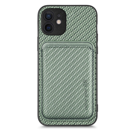 Carbon Fiber Leather Card Magsafe Magnetic Phone Case, For iPhone 11 Pro Max, For iPhone 12 mini, For iPhone 13 mini, For iPhone 13 Pro Max