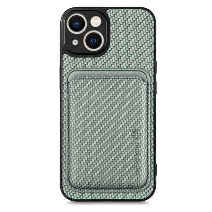 Carbon Fiber Leather Card Magsafe Magnetic Phone Case, For iPhone 11 Pro Max, For iPhone 12 mini, For iPhone 13 mini, For iPhone 13 Pro Max