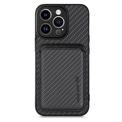 Carbon Fiber Leather Card Magsafe Magnetic Phone Case, For iPhone 11 Pro Max, For iPhone 12 mini, For iPhone 13 mini, For iPhone 13 Pro Max