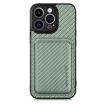 Carbon Fiber Leather Card Magsafe Magnetic Phone Case, For iPhone 11 Pro Max, For iPhone 12 mini, For iPhone 13 mini, For iPhone 13 Pro Max