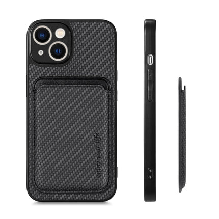 Carbon Fiber Leather Card Magsafe Magnetic Phone Case, For iPhone 14, For iPhone 14 Plus, For iPhone 14 Pro, For iPhone 14 Pro Max