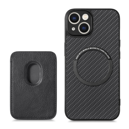 Carbon Fiber Leather Card Magsafe Magnetic Phone Case, For iPhone 14, For iPhone 14 Plus, For iPhone 14 Pro, For iPhone 14 Pro Max