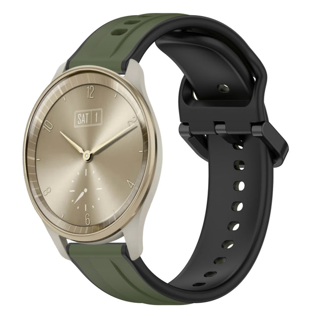 20mm Convex Loop Two-Color Silicone Watch Band, For Garmin Vivomove Trend, For Garmin Vivomove Sport