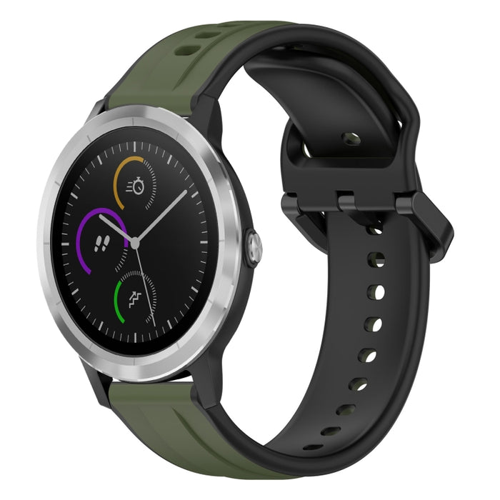 20mm Convex Loop Two-Color Silicone Watch Band, For Garmin Vivoactive3, For Garmin Vivoactive3 Music