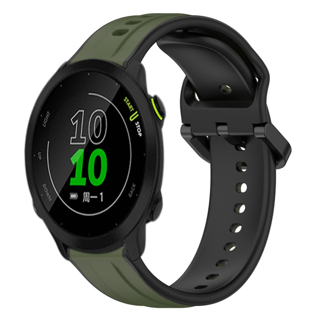 20mm Convex Loop Two-Color Silicone Watch Band, For Garmin Forerunner 158, For Garmin Forerunner 55