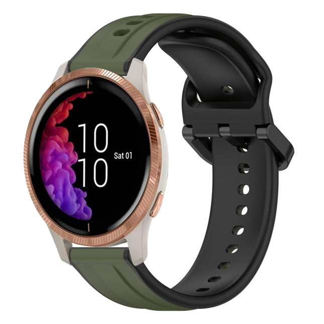 20mm Convex Loop Two-Color Silicone Watch Band, For Garmin Venu, For Garmin Venu SQ